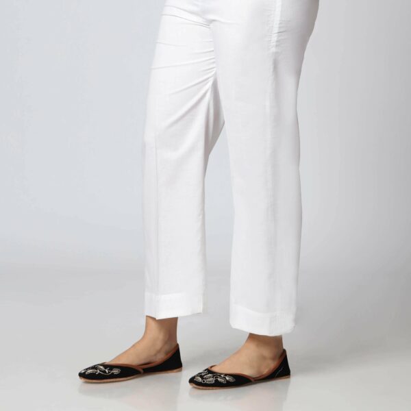 White Cambric Plain Slim Fit Trouser PS3510 - Image 3