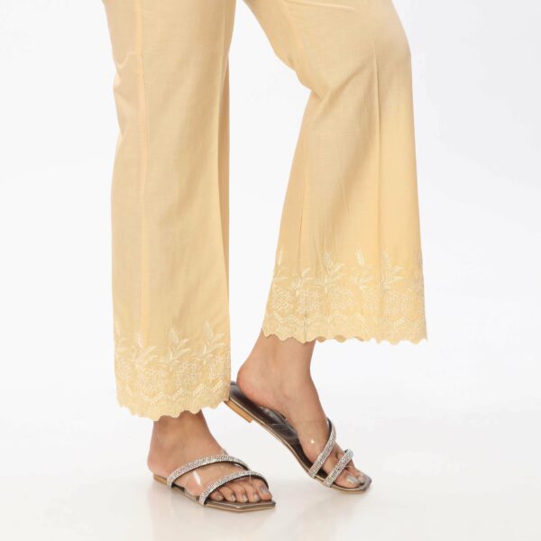 Khaki Embellished Bell Bottom PS3533 - Image 2