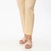 Beige Cambric Plain Slim Fit Trouser PS3542
