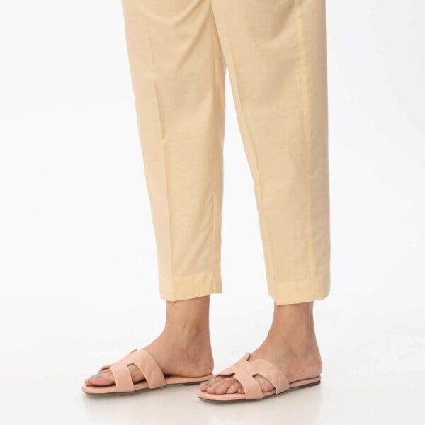 Beige Cambric Plain Slim Fit Trouser PS3542 - Image 2